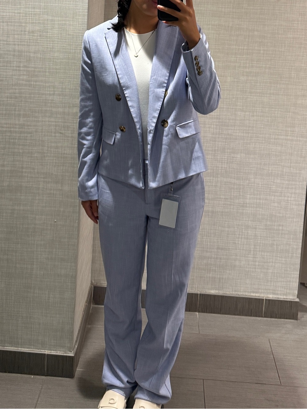 Light Blue / Periwinkle Double-Breasted Blazer and Trouser Set